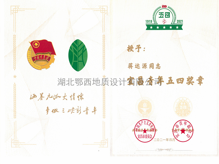 宜昌青年(nián)五四獎章(zhāng)